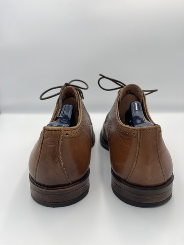 H&M Europe Wingtip Oxford Brown Leather Dress Shoe Mens Size EU 40 | US 7.5 - Picture 5 of 11