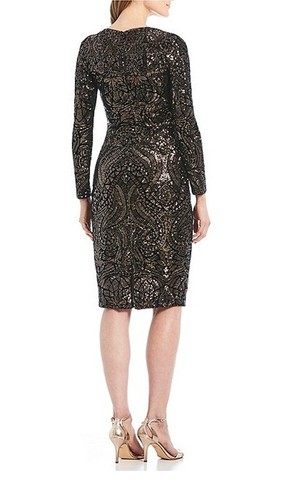 New Betsy & Adam Women's Party Sequined Sheath Dress Black 2 - Picture 2 of 5