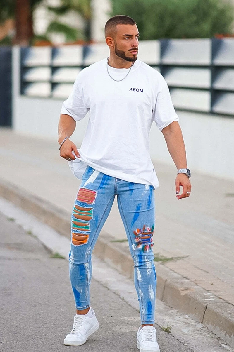 Biker jeans sales