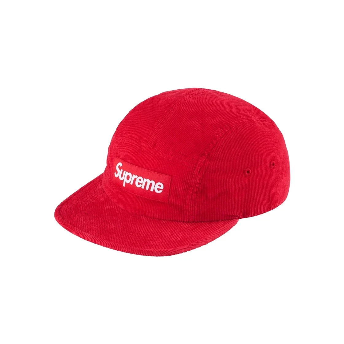 Casquette de camp Supreme velours côtelé rouge   23FW  