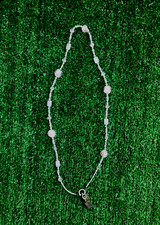 Pink Glass Beaded ID Badge  Key Holder Necklace Jewelry Fashion Necklace ID