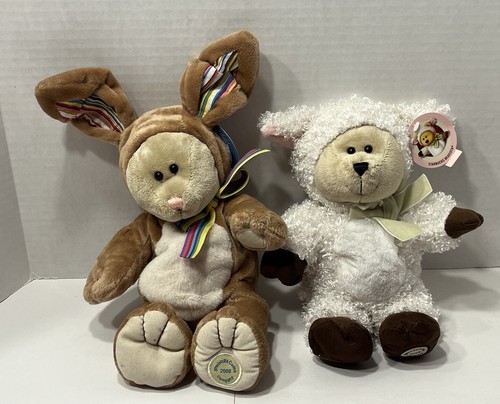 Starbucks Peluche Bearista Osos Conejito Marrón 2008 y Oveja Blanca 2009 Con Etiquetas - Imagen 2 de 21