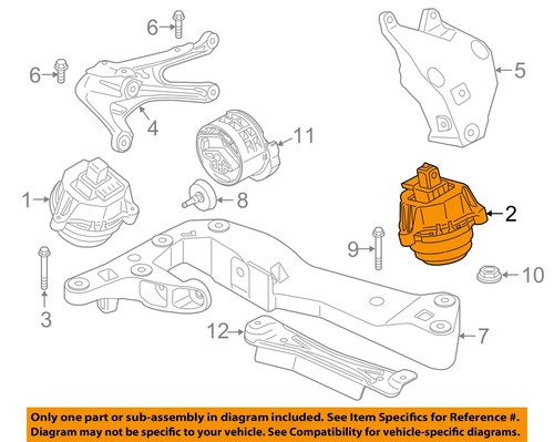 BMW OEM 17-21 530e xDrive Engine Engine Trans Mounting-Motor Mount 22116860499