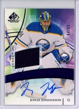 2020-21 SP Game Used Purple #173 Jonas Johansson JERSEY AUTO /65 - SABRES
