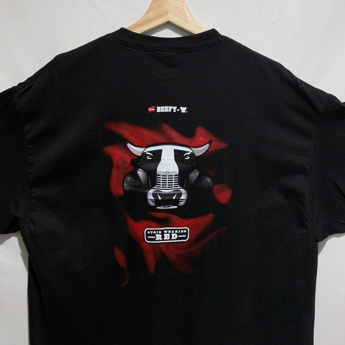 Vintage 90s Hanes Beefy T Promo Rare T Shirt Size XL Black