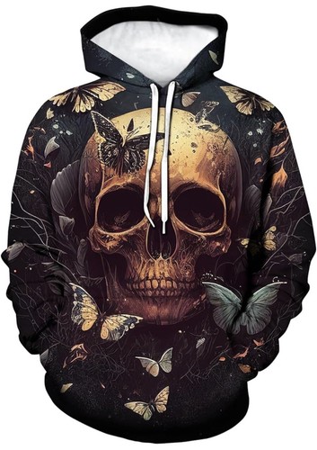 3D Skeleton Skull Hip Pop Punisher Hoodie Sweatshirt Sweater Pullover New!! - Picture 2 of 7