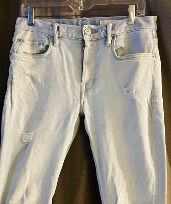 cigarette skinny fit stretch denim jeans AllSAINTS Jeans Cigarette Skinny Fit Stretch Denim DIstressed Light Wash  W30/L28