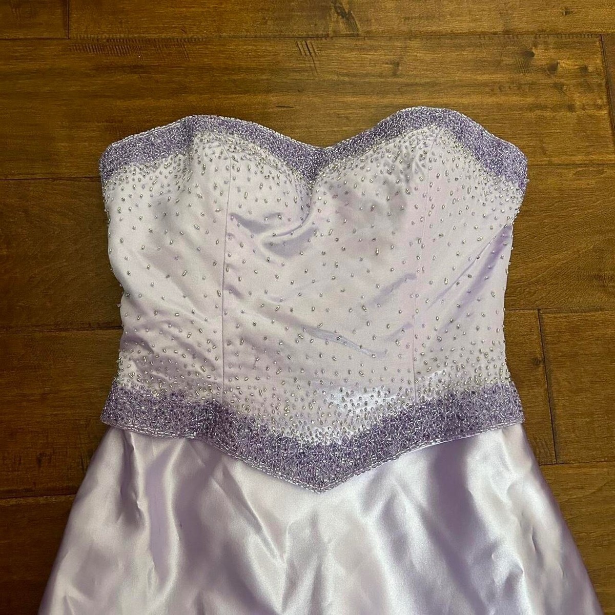 fitted lace wedding dress Lilac Tight Prom Dress With Rhinestone Beading And Scoop Neck