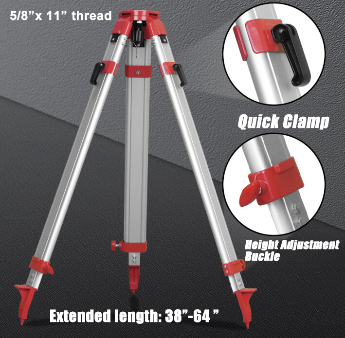 Universal Survey Tripod – Laser Level Tripod – Transit Level Tripod -Quick Clamp