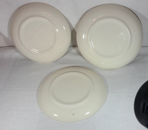 50’s Homer Laughlin Fleur-de-lis Golden Wheat 3 Piece Saucers 22K Gold - Picture 3 of 5