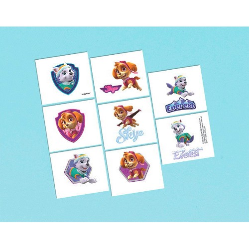 Paw Patrol Girl Pink Party Supplies TATTOOS Sheet Favour - Picture 2 of 2
