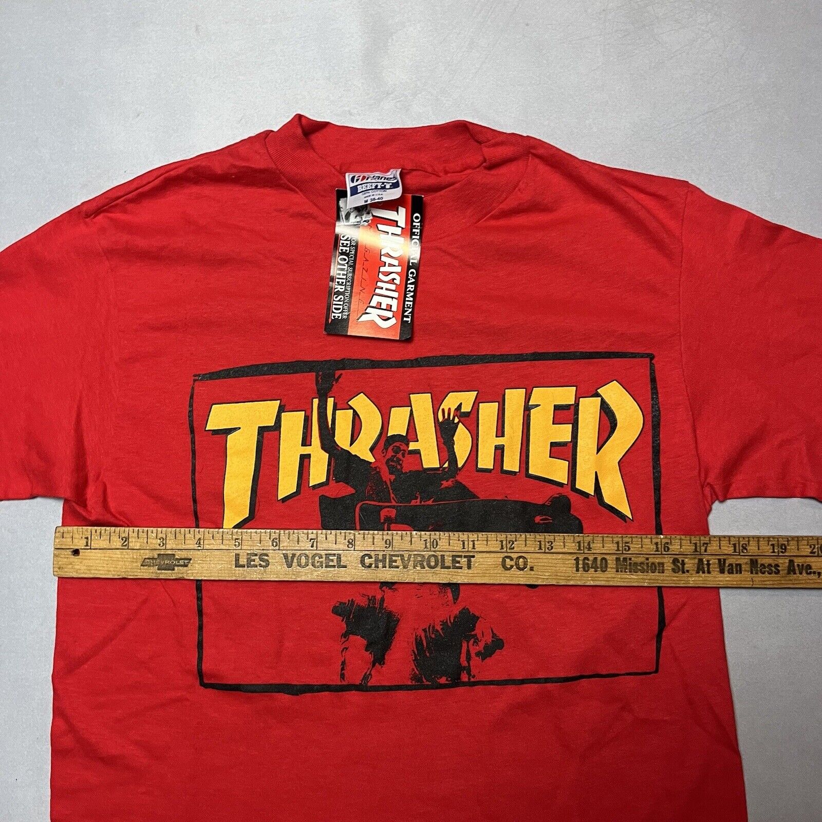 Vintage 80s Thrasher Magazine Deadstock Single Stitch Skate T Shirt M