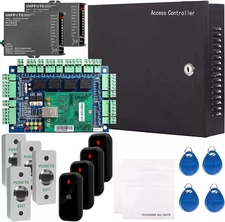 4 Door Network RFID Access Control Board Kit AC Power Box W/ 2X 3A Power Reader