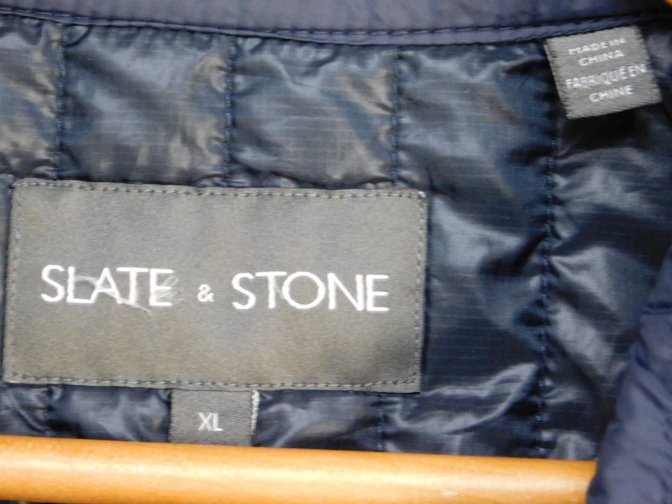 Slate & Stone Men's XL Navy Lightweight Quilted Puffer Coat Jacket - Image 4 of 4