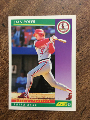 1992 Score #822 Stan Royer, Cardinals rookie prospect    nm  ib