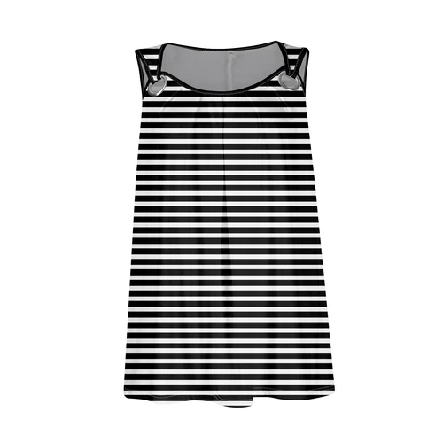 Summer Womens Tank Tops Casual Flowy Ladies Sleeveless Pleated Striped Tunics - Bild 10 von 24