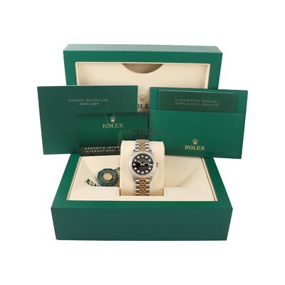 Rolex Datejust 278273 18k Gold/Steel 31mm Watch-Black Diamond Dial