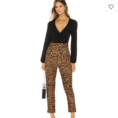 Lover s + Friends NWT Size S Cain High Rise Slim Tapered Pants Jaguar MSRP $188