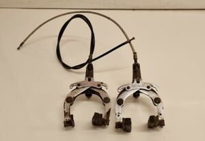 Pair Of Vintage BSA Parabike Bicycle Brake Calipers &amp; Cables Military #4529