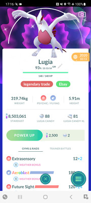 Shiny Lugia mit Aeroblast und 3. Zug - Pokémon Go - Handel am selben Tag
