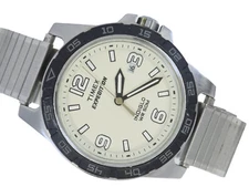TIMEX EXPEDITION INDIFLO MENS 44mm CASE QUARTZ WATCH w/ STRETCH BAND * WORKS