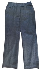 Women's Lined Dress Pants Belt Loops Zip Front Size 4 Gray