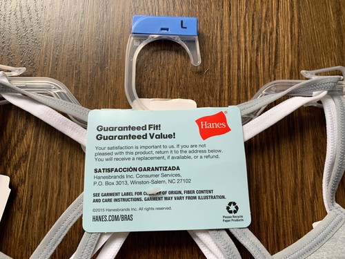 NWT Hanes Set of 6 Girls White Gray Seamless Molded Wire Free Bralette Bras L - Picture 8 of 14