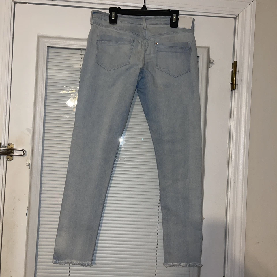 ДЕВОЧКИ H & M ЭЛАСТИЧНОЙ СИНИЙ 13-14Y МОЛНИИ ДЖИНСЫ СВЕТА СТИРКА НЕОБРАБОТАННЫЙ ПОДОЛ 5-КАРМАН EUC - Изображение 4 из 4