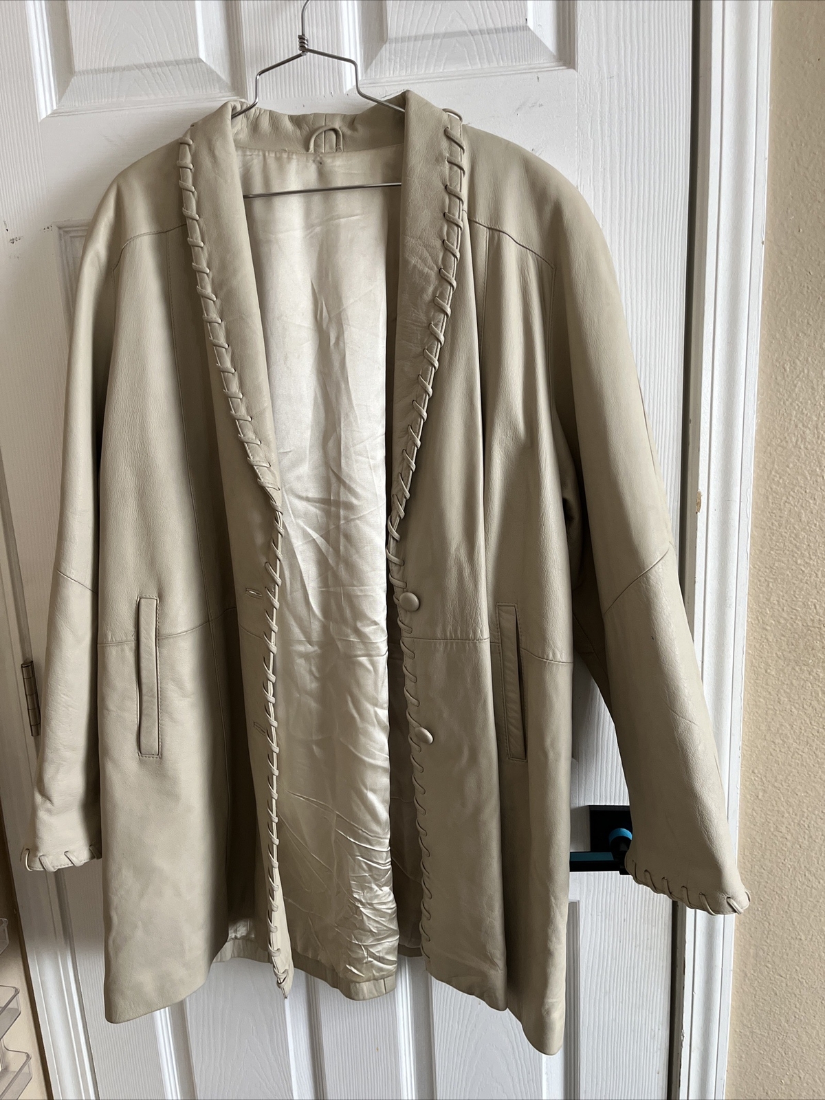 Givenchy Beige Leather Jacket Large - image 2