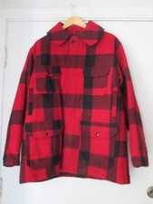 Mens Vintage Woolrich MACKINAW Cruiser Jacket L RED BLACK Wool