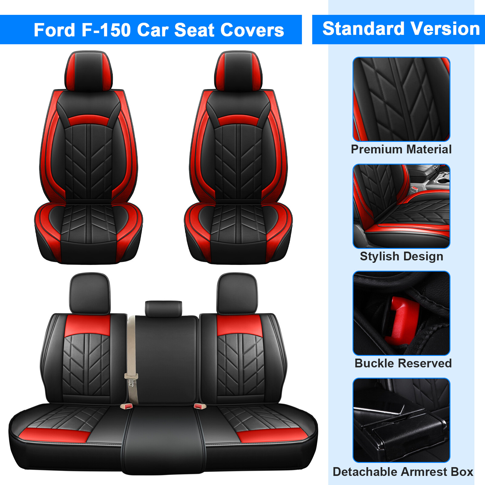 Car Seat Covers Front Rear For 20092022 Ford F150 Truck Pu Leather