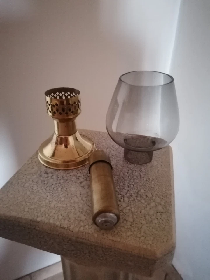 PAIRE DE LAMPES À BOUGIE À FLAMME CONSTANTE MASON MADE IN ENGLAND - Photo 2/3