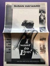 I WANT TO LIVE pressbook 1958 Susan Hayward