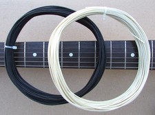 8 ft Vintage Push Back Cloth 22 awg Guitar Wire / Black  White Tinned