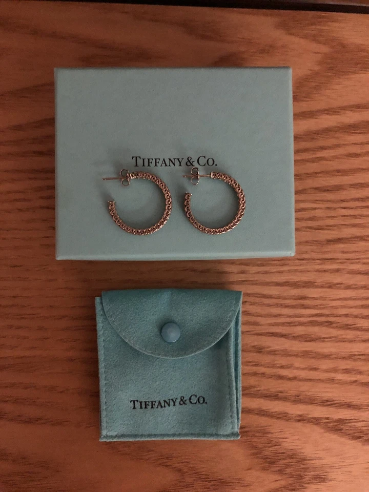 Pendientes de aro medio de malla Somerset de plata esterlina Tiffany & Co - 25 mm Foto 2 de 4