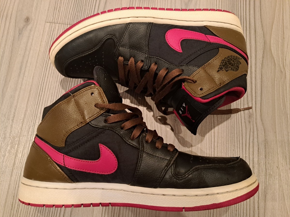 Nike Air Jordan 1 Retro Phat Mid - Black/Gym Red Olive Bred Men's
