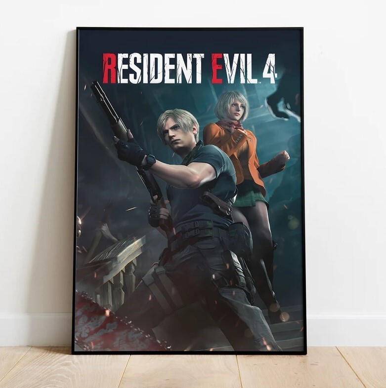 Resident Evil 4 Poster, Wall Art & Home Decor, Survival Horror Video Game Poster