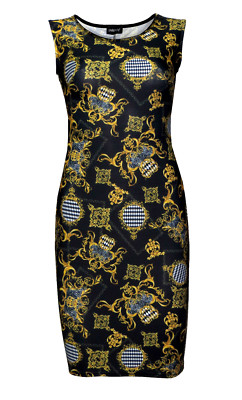 Designer Baroque Floral Harlequin Paisley Chain Scarf Print Bodycon Midi Dress | eBay UK Designer Baroque Floral Harlequin Paisley Chain Scarf Print Bodycon Midi Dress | eBay UK