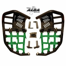 Yamaha Raptor 700  Nerf Bars Pro Peg Heel Guard  Alba Racing Black Green 197T7BG