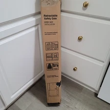 Surblue 59" W Baby Gate Indoor Outdoor Retractable 34" Ht Aqw2022 New Open Box