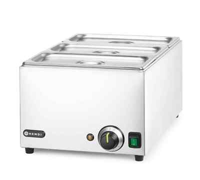 Hendi Bain-Marie Speisewärmer Set inkl. 3x 1/3 GN 100 mm Behälter mit Deckel NEU