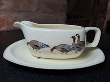 Midwinter Stylecraft WILD GEESE Peter Scott GRAVY BOAT & STAND - mid-century 60s