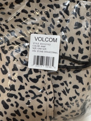 Volcom backpack leopard print one size Vol Stone drawstring - Picture 3 of 5