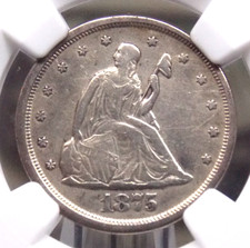 1875 "S" Twenty Cent SILVER Piece 20c NGC AU Details #004 About Unc ECC&C, Inc.