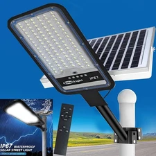 Commercial Solar Street Lights Outdoor Dusk-to-Dawn Solar High Bright Aluminum
