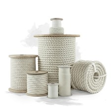 100 Cotton Twisted Rope, Natural Macrame Cord for Crafts, Pet Toys, Safe for...