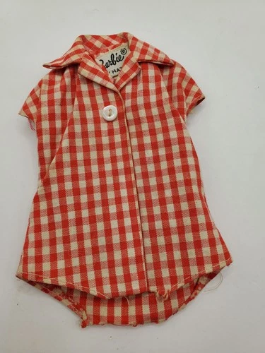 Vintage Mattel #967 Barbie Picnic Set Red Checked Shirt/Blouse/Top