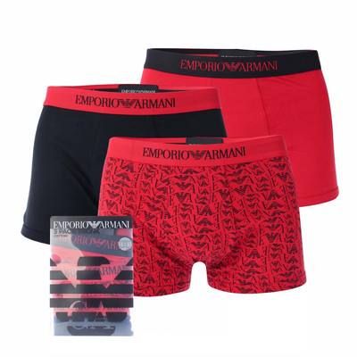 Men's Underwear Emporio Armani Pack of Pure Cotton Trunks in