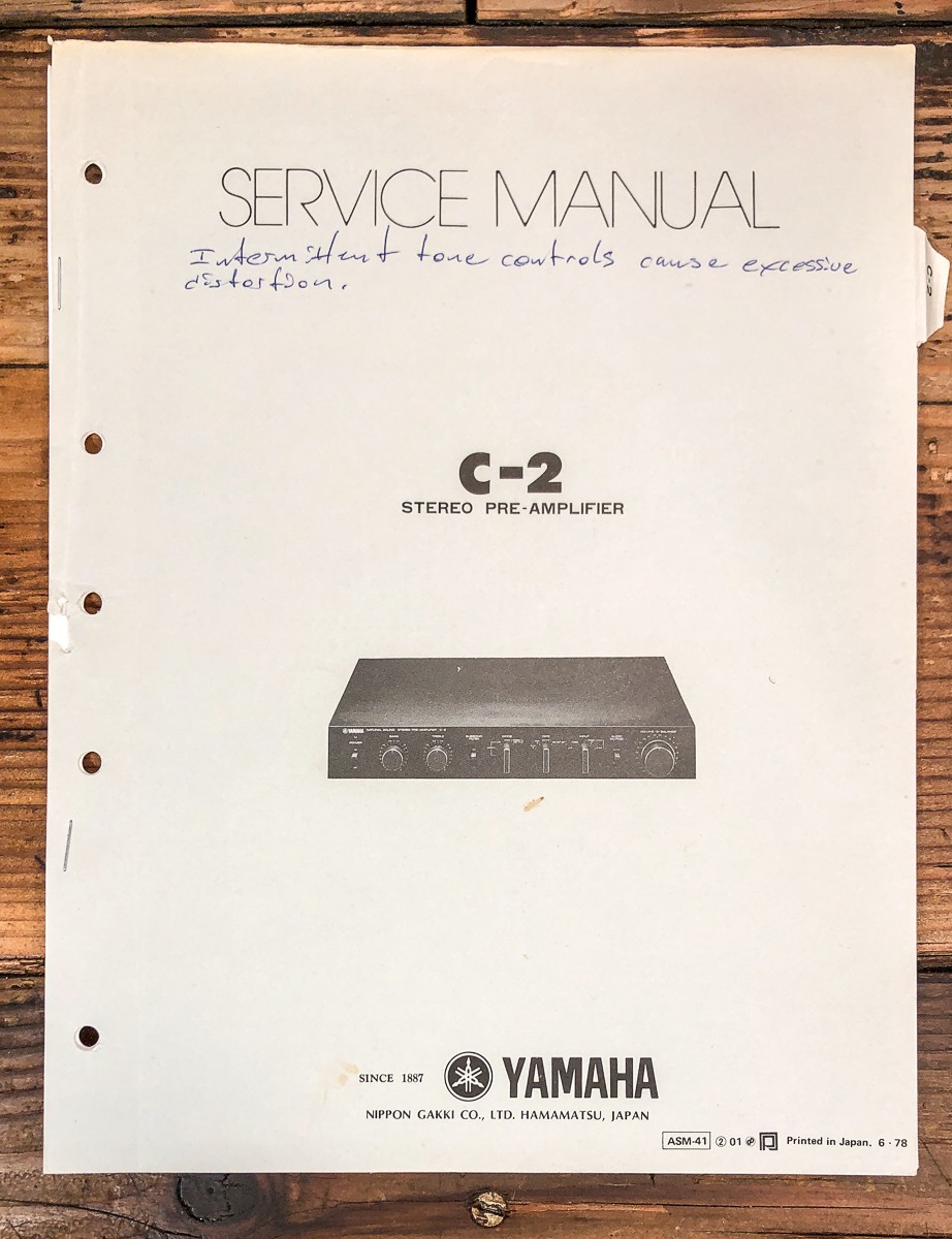 Yamaha C-2 Preamp / Preamplifier Service Manual *Original*