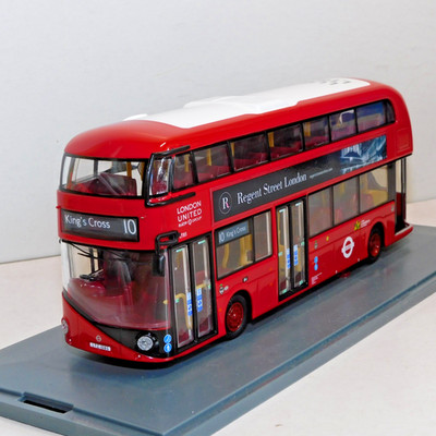 OOC WRIGHT NEW ROUTEMASTER BUS LONDON UNITED ROUTE 10 KINGS CROSS 1/76 OM46611B